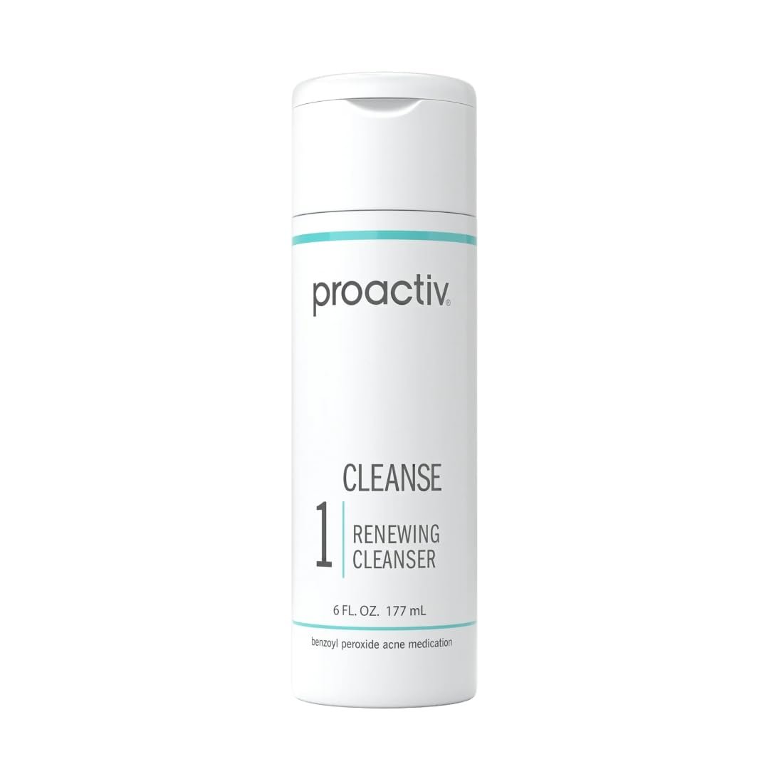 Proactiv Acne Cleanser – Benzoyl Peroxide Face Wash and Acne Treatment – Daily Facial Cleanser and Hyularonic Acid Moisturizer with Exfoliating Beads – 90 Day Supply, 6 Fl Oz