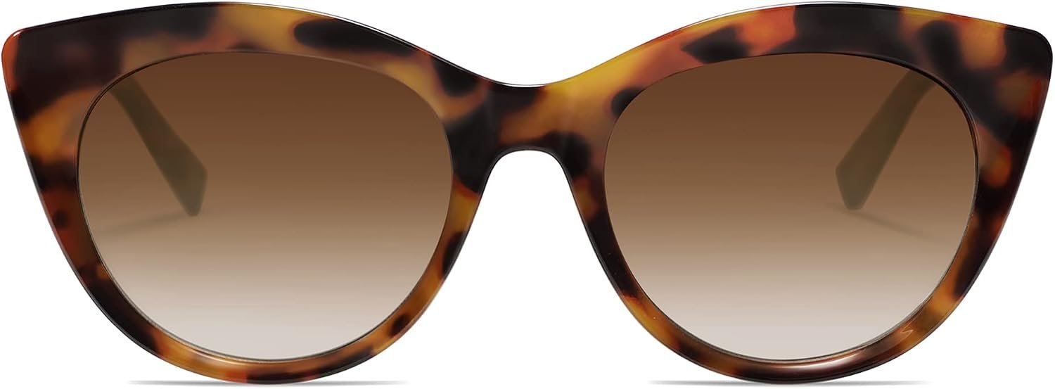 SOJOS Trendy Polarized Cat Eye Sunglasses for Women SJ2221 | Retro Oval Womens UV400 Shades