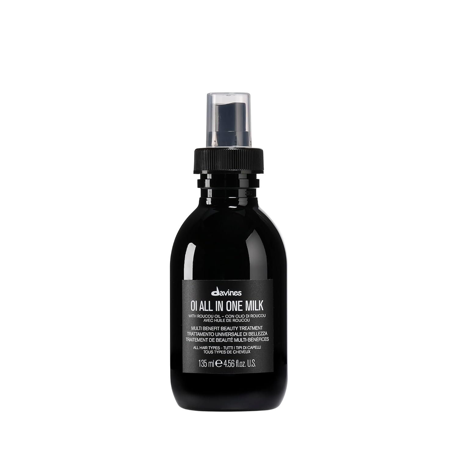 Davines OI All In One Milk, Hair Leave-in Conditioner Multi-Function Spray Treatment – Detangles, Controls Frizz & Heat Protectant – Weightless Antioxidant Roucou Oil Formula