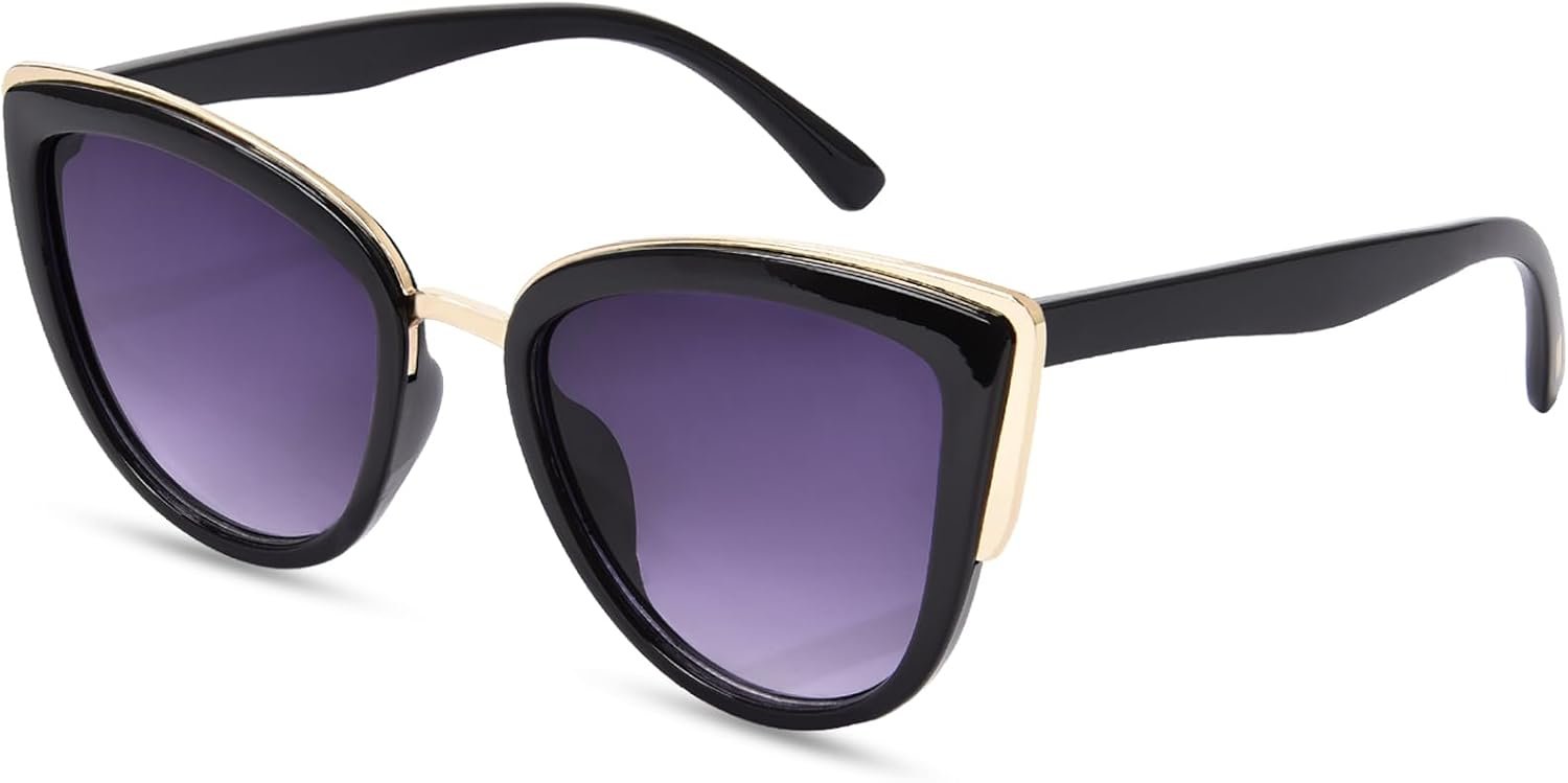 Oversized Cat Eye Sunglasses for Women, Trendy Metal Sun Glasses | Shades, UV Protection, OP2501