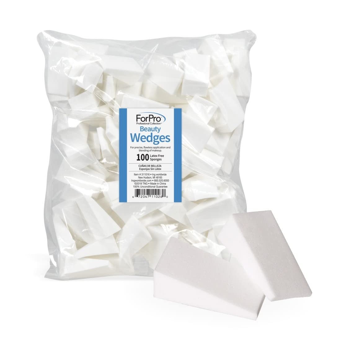 ForPro 100ct Beauty Wedges, Foam | for Professional Salon & Spa Use, Salon & Spa Essentials, Professional Beauty Supply, Nail & Beauty Supply, Home & Salon Use