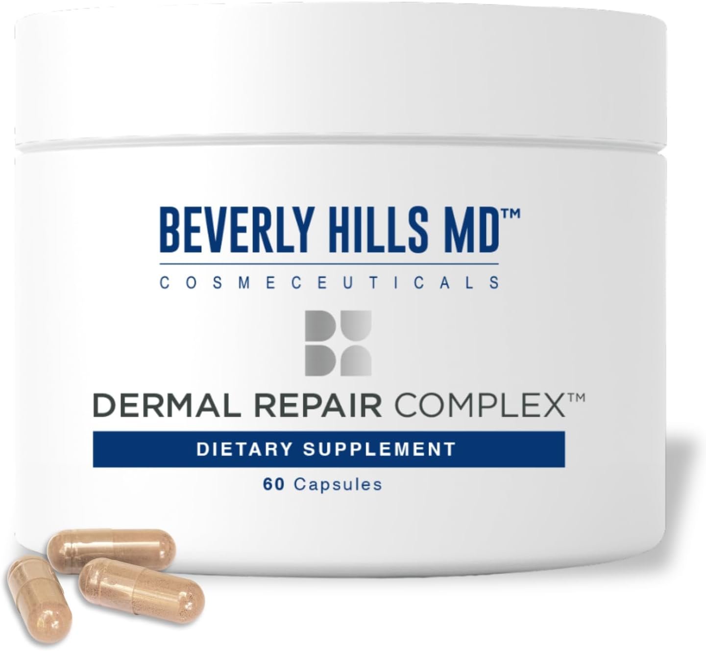 Beverly Hills MD Dermal Repair Complex Anti-Aging Supplement | Hyaluronic acid, collagen and vitamins support smoother, plumper-looking skin