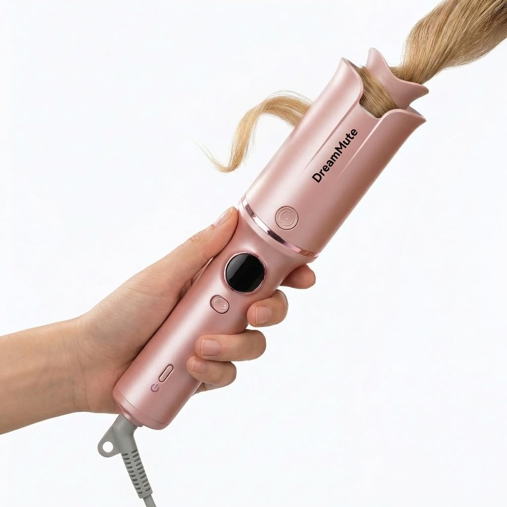 Automatic Curling Iron, Ceramic Curling Wand for Long Hair, Automatic Hair Curler, Rotating Curling Iron – Creating Soft Waves & Curls, Anti-Scald, Tangle-Free, Reminder Function, Automatic Power-Off