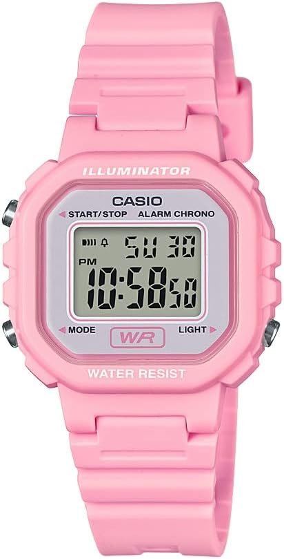 Casio LA20WH Series | Women’s Digital Watch | Water Resistant | LED Light | Auto Calendar | Date Display | 1/100 SEC Stopwatch | Regular Time Keeping (HR, Min, SEC, PM, Date, Day) | 5 Yr Batt