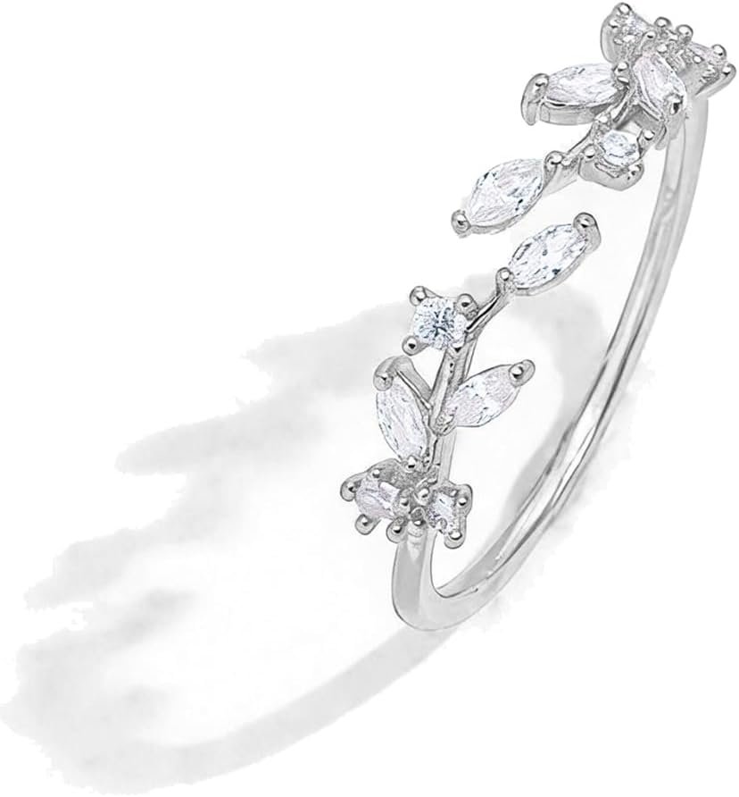 Dainty Rings Open Adjustable Ring Leaf Ring for Women Dainty Stackable Rings for Women