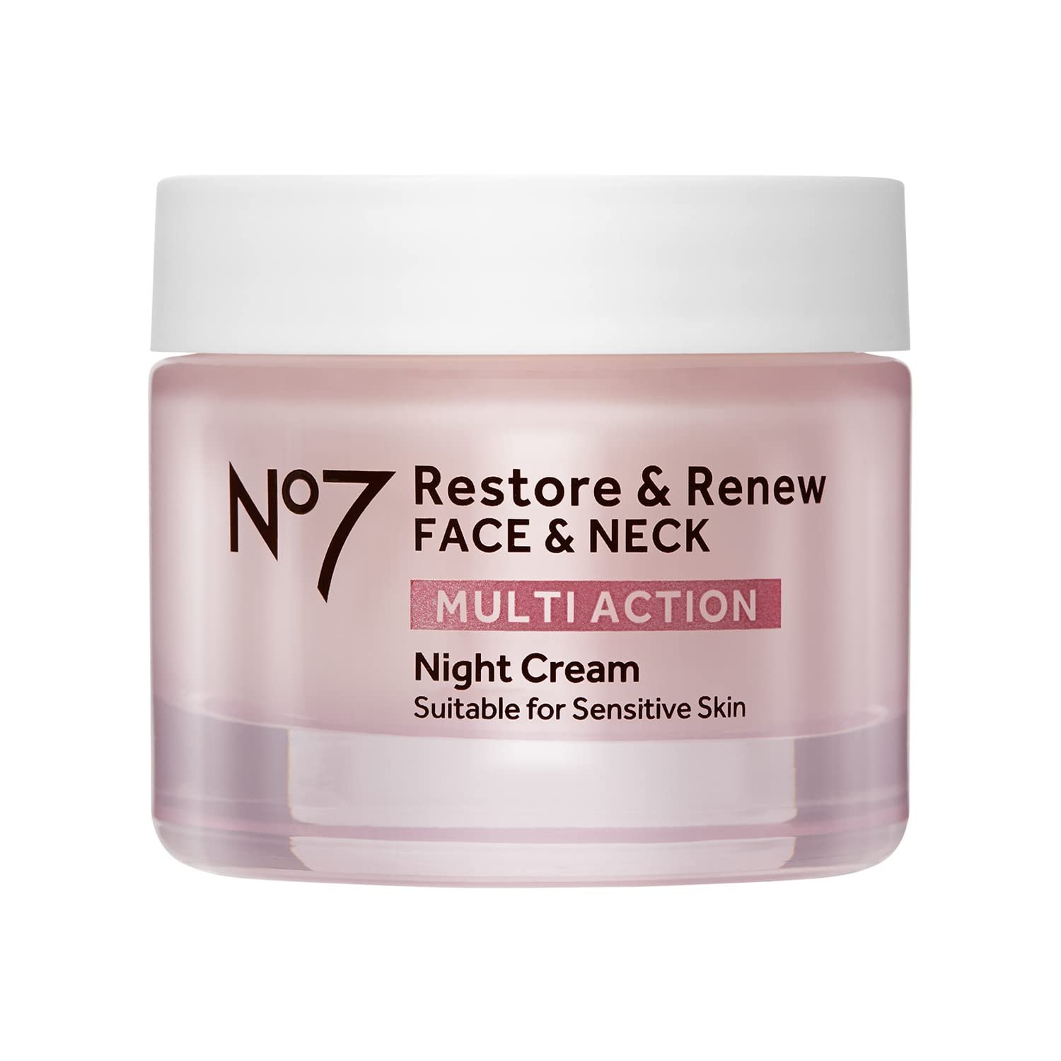 No7 Restore & Renew Sculpting Night Cream for Face & Neck, 1.69 Oz | Anti Aging Nighttime Moisturizer for Crepey Skin, Collagen Peptides, Hyaluronic Acid & Ceramides