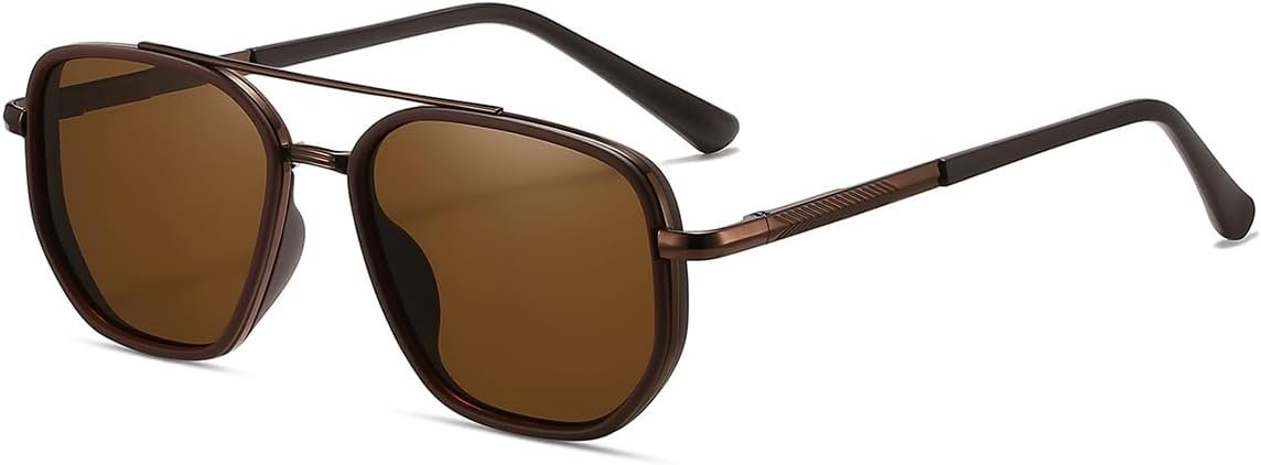 kimorn Women’s Square Aviator Sunglasses, Polarized UV400 Protecion | Retro Frame Shades, Small-Medium Fit, Driving, Beach, Daily Wear