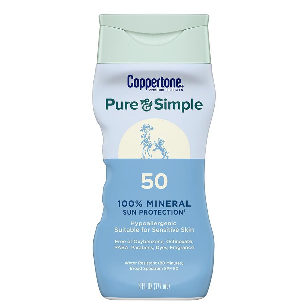 Coppertone SPORT Sunscreen Lotion SPF 50, 6 FL OZ | Sunscreen Lotion, Sweat, Heat and Water Resistant, PABA, Oxybenzone, Octinoxate, Paraben and Dye Free