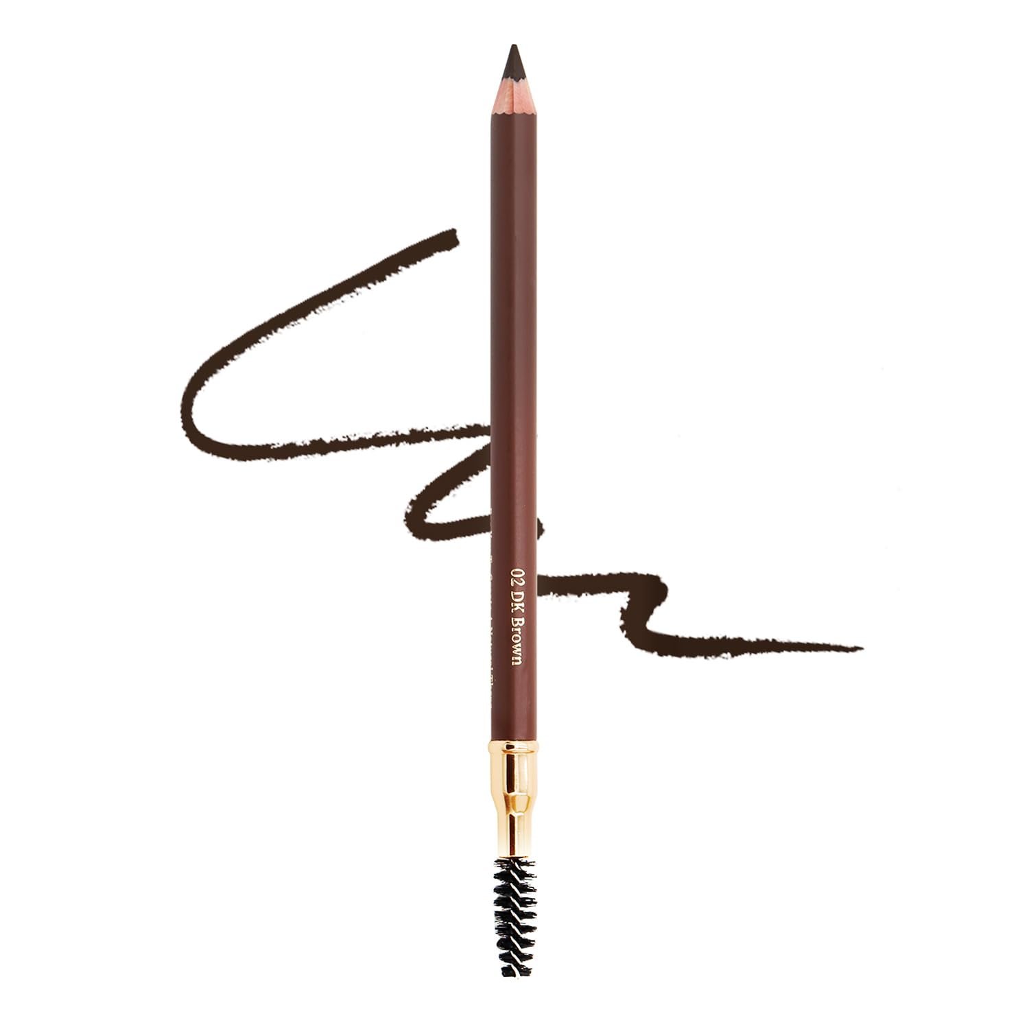 BODERMINCER Eyebrow Pencil Waterproof Long Lasting Brow Definer Pencil with Spoolie Brush, Smudge-Proof Natural Look Eyebrow Makeup Pen, 5 Colors Available (2# Dark Brown)
