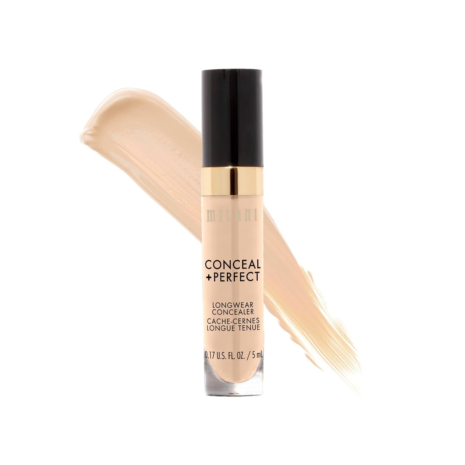 Milani Conceal + Perfect Longwear Concealer – Light Beige(0.17 Fl. Oz.) | Natural-Matte, Full-Coverage, Undereye Concealer Infused W/ Hyaluronic Acid. 12 Hr Wear. Cover Dark Circles, & Blemishes
