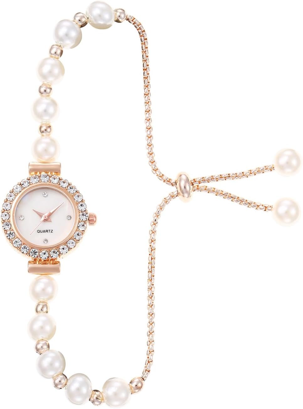 ADSBIAOYE Women’s Fashion Simple Floral Bracelet Watch Diamond Quartz Light Luxury Watch