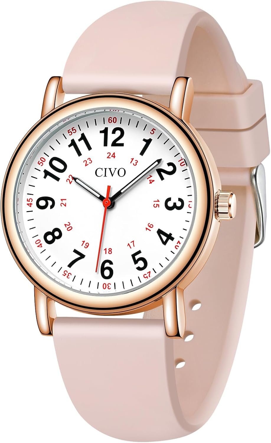 CIVO Nurse Watches for Women Men: Analog Waterproof Watch with Second Hand | Easy Read Dial with 12/24 Hour – Gifts for Medical Student Nurses Doctors Ladies