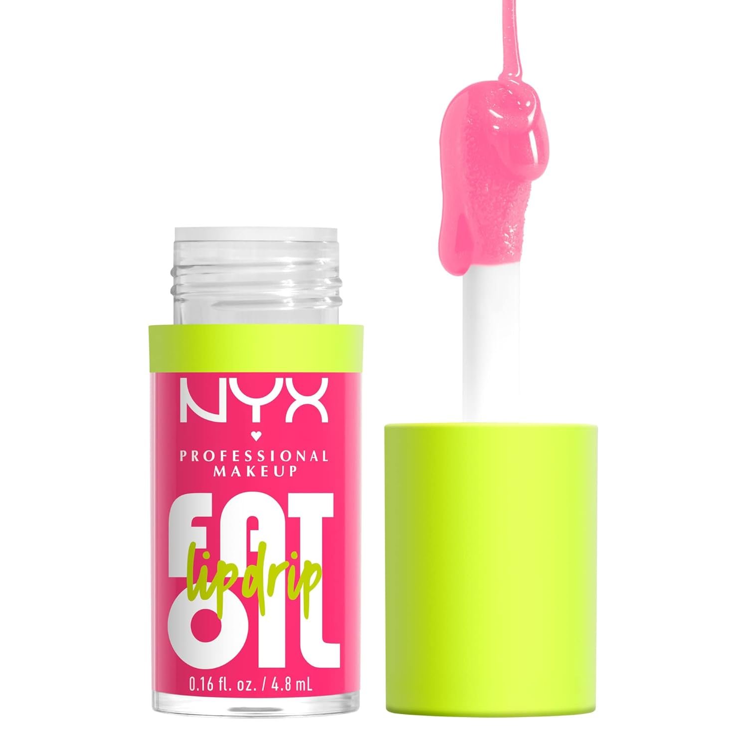 NYX PROFESSIONAL MAKEUP Fat Oil Lip Drip, Moisturizing Lip Oil Gloss, Vegan Tinted Formula, Up to 12 HR Hydration – Missed Call (Sheer Pink)