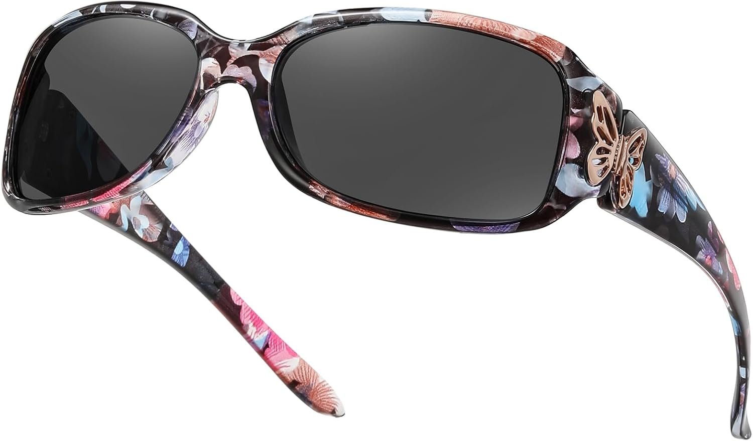 Women’s Polarized Sunglasses – Fashionable Wraparound Butterfly Design with UV400 Protection