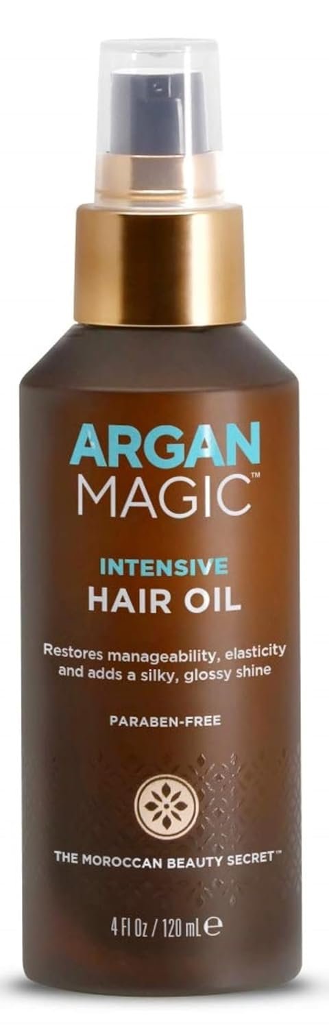 Argan Magic Intensive Hair Oil – Restores Manageability and Elasticity | Adds Shine and Gloss | Controls Frizz | Paraben Free, (4 oz)