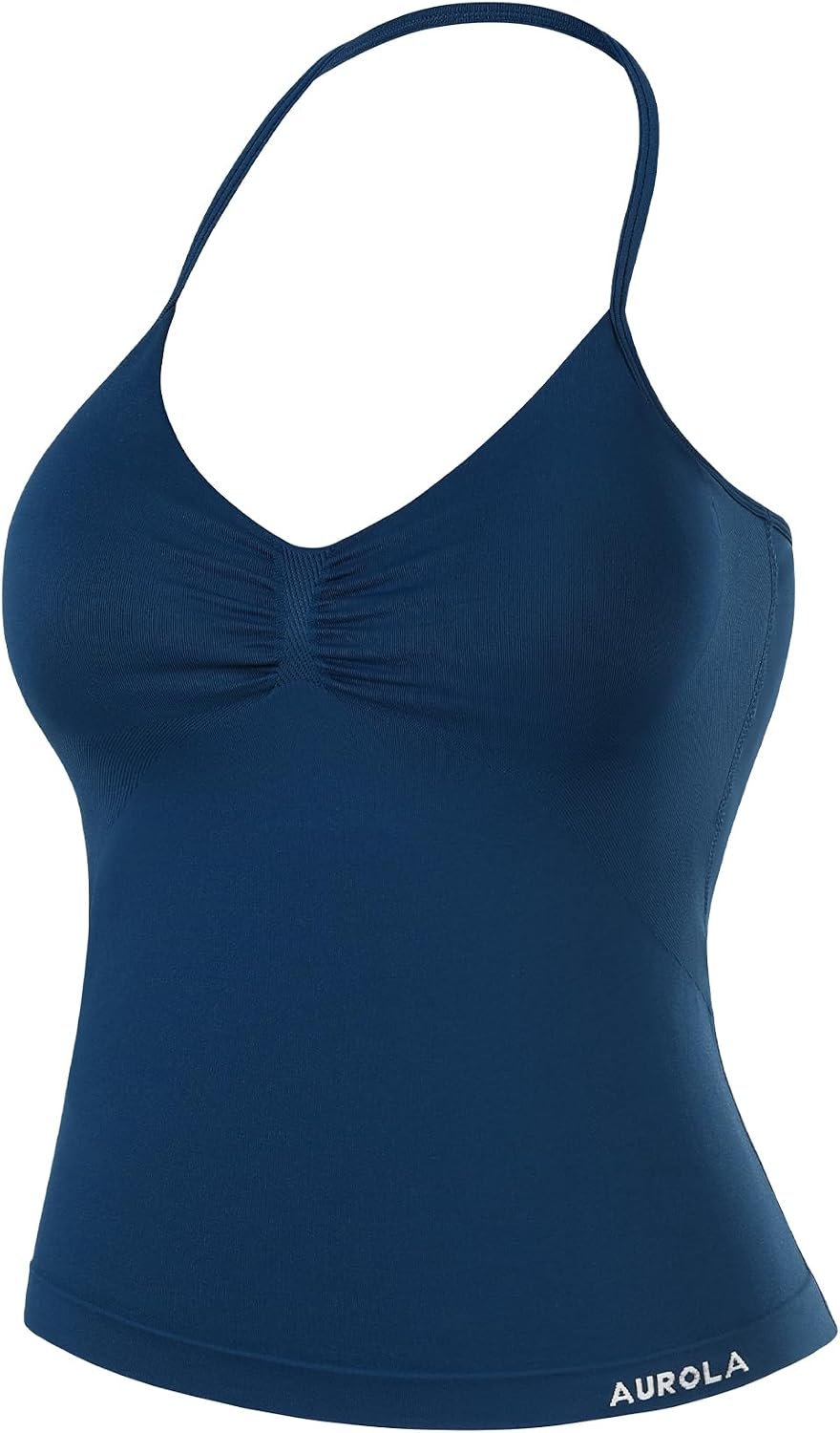 AUROLA Influence Longline Strappy Workout Halter Tops for Women,Removable Cups Padded Bras Impact Gym Yoga Sleeveless Top