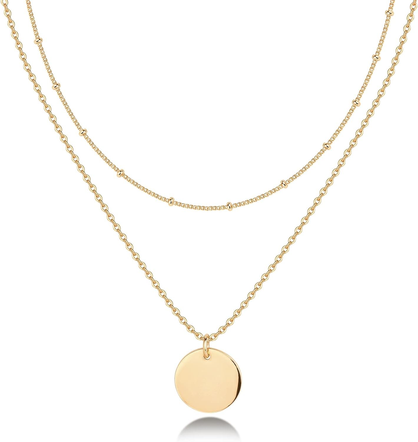 PAVOI 14K Gold Plated Layering Necklaces | Stylish Minimalist Design Pendant Necklaces | Butterfly, Heart, Lock, Evil Eye, Coin, Lightning Bolt, Circle, Cross Pendants for Women – Valentines Day Trendy Jewelry