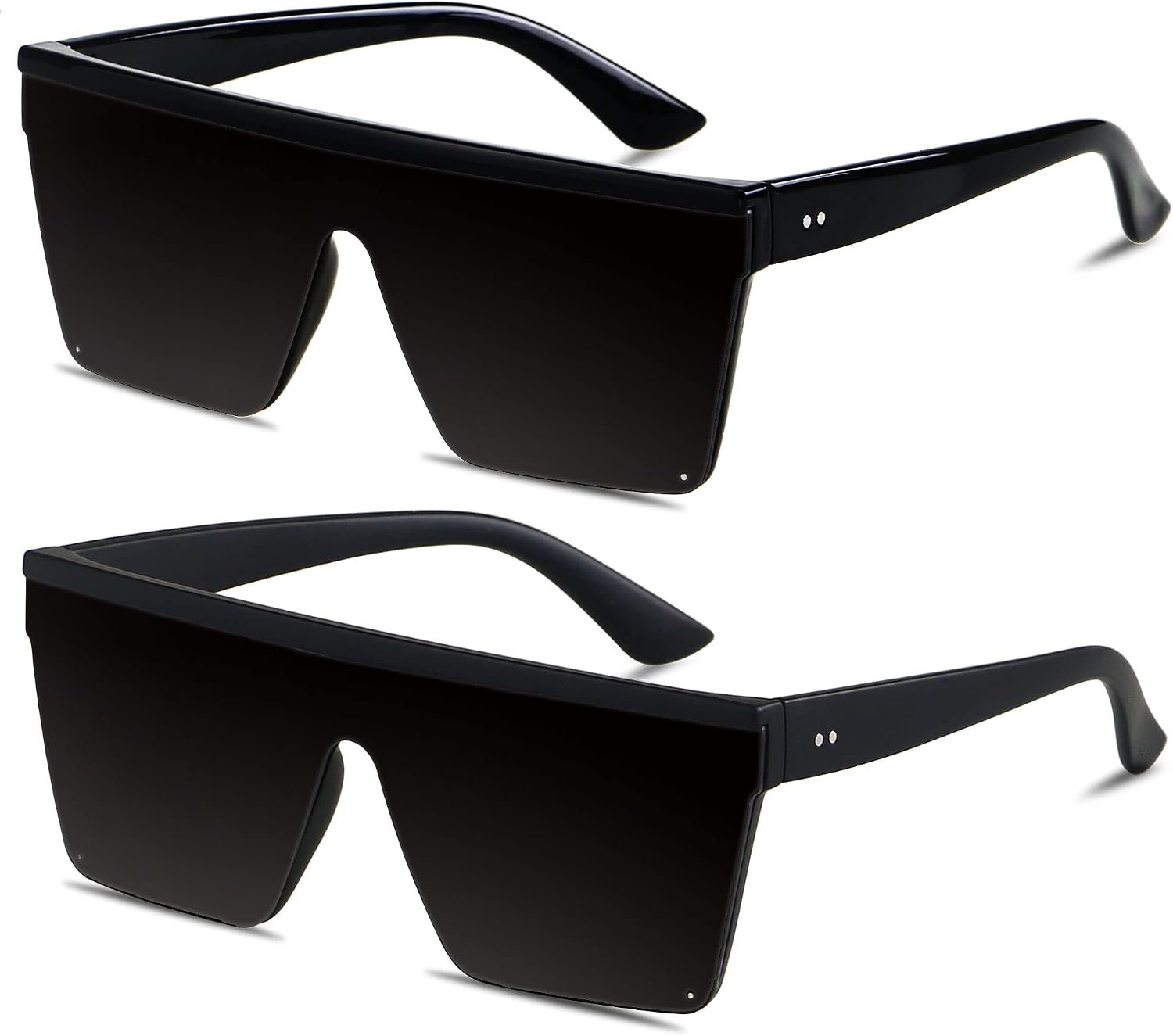LYZOIT Square Oversized Sunglasses for Women Men Big Flat Top Fashion Shield Large UV Protection Rimless Shades
