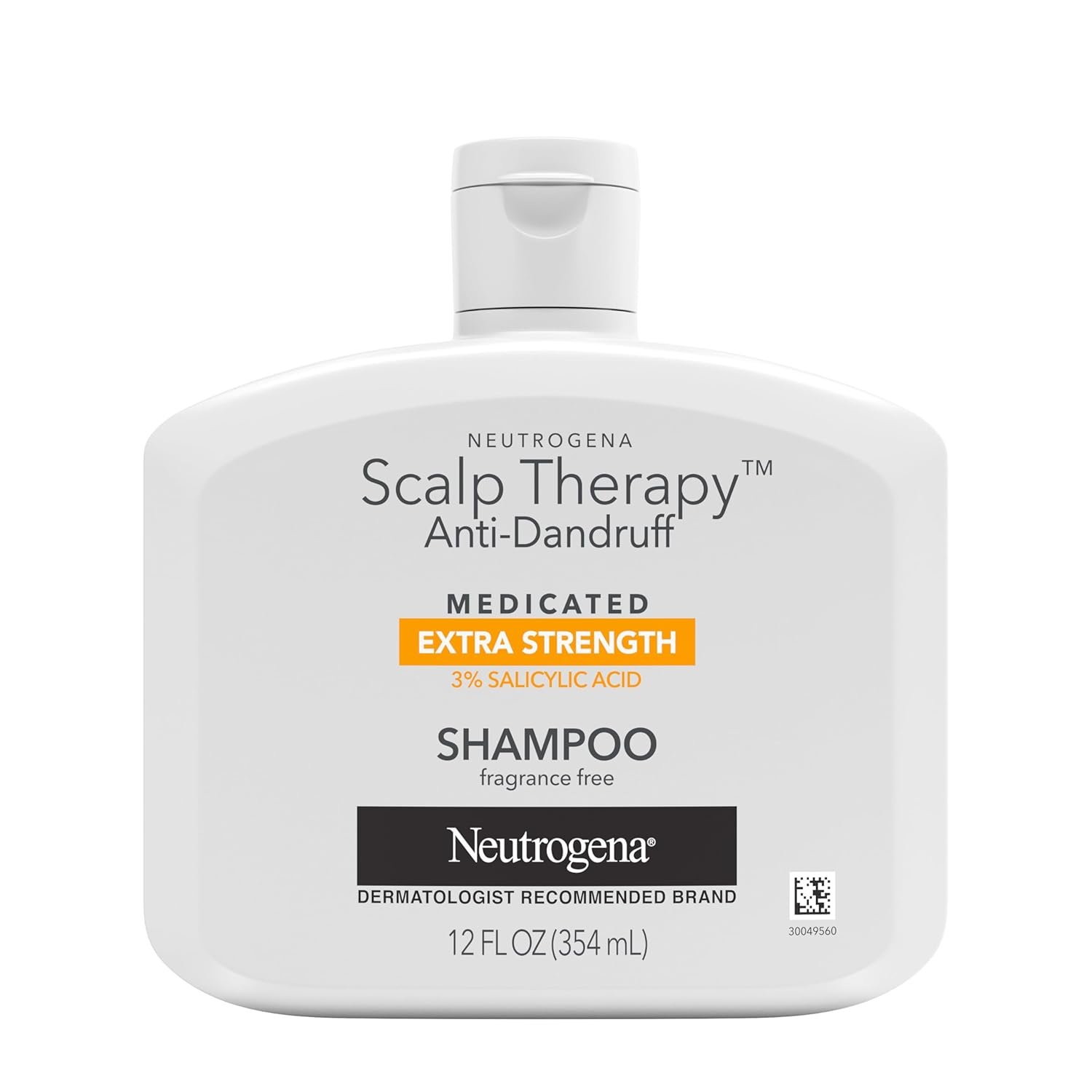 Neutrogena Scalp Therapy Anti-Dandruff Shampoo, Fragrance Free, 12 Fl Oz | Extra Strength Medicated, 3% Salicylic Acid, Helps Prevent, Fight & Control Dandruff Recurrence