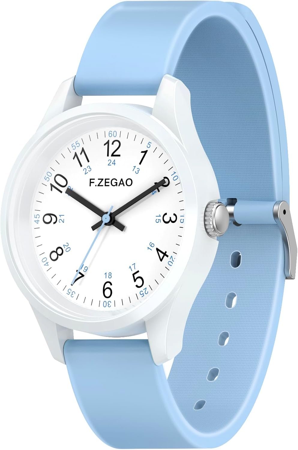 Large Dial Waterproof Watches for Women Easy Read, 40mm Diameter | Simple Nurse Watch with Second Hand, Ladies Watches with Silicone Band for Swimming