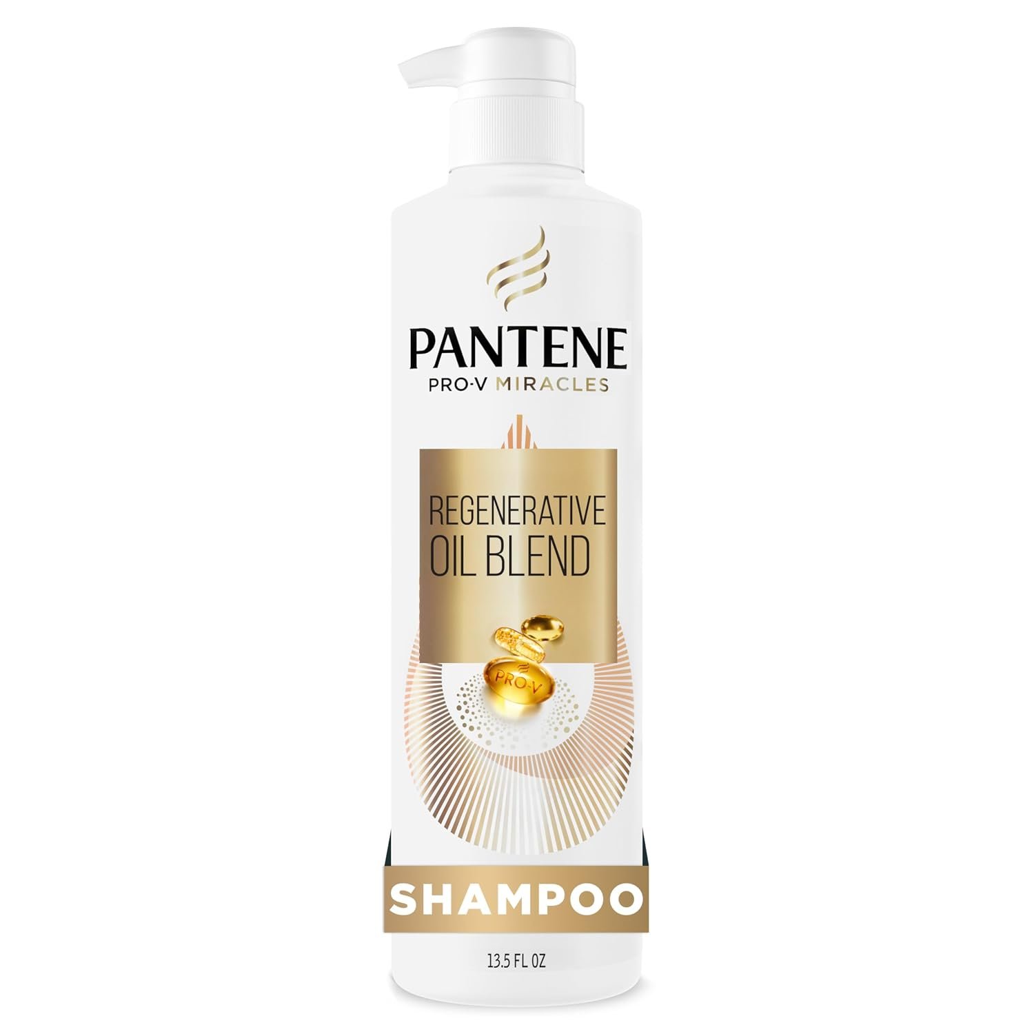 Pantene Pro-V Miracles Sulfate Free Shampoo, Extreme Damage Care Regenerative Oil Blend, Soften and Strengthen Stressed, Dry, Damaged Hair, Argan & Jojoba Oils, Paraben-Free, 13.5 Fl Oz