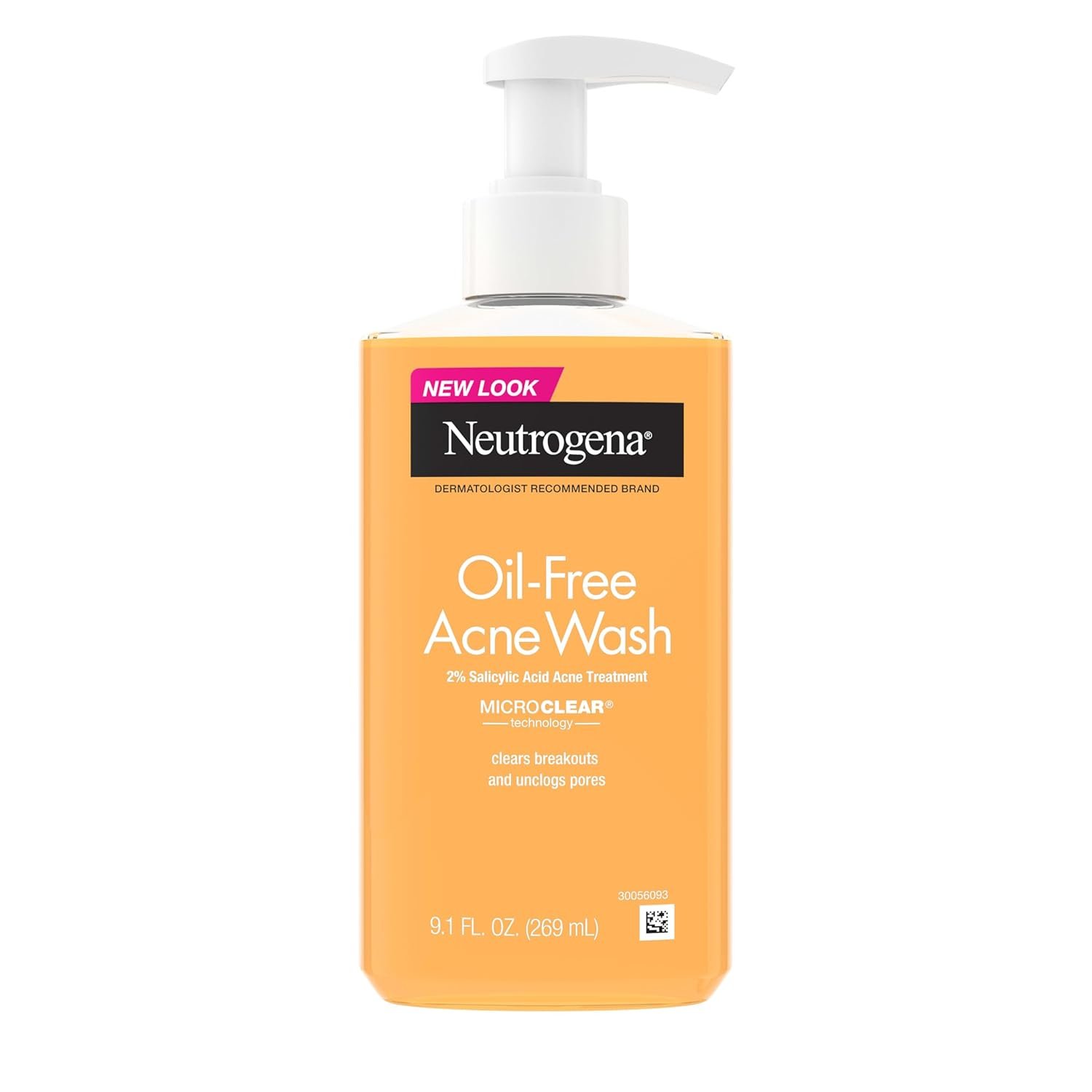 Neutrogena Oil-Free Acne Face Wash – Facial Cleanser with Salicylic Acid, Daily Cleanser for Oily & Acne-Prone Skin, Clears & Helps Prevent Breakouts, Clear Formula, 9.1 fl. oz. Bottle