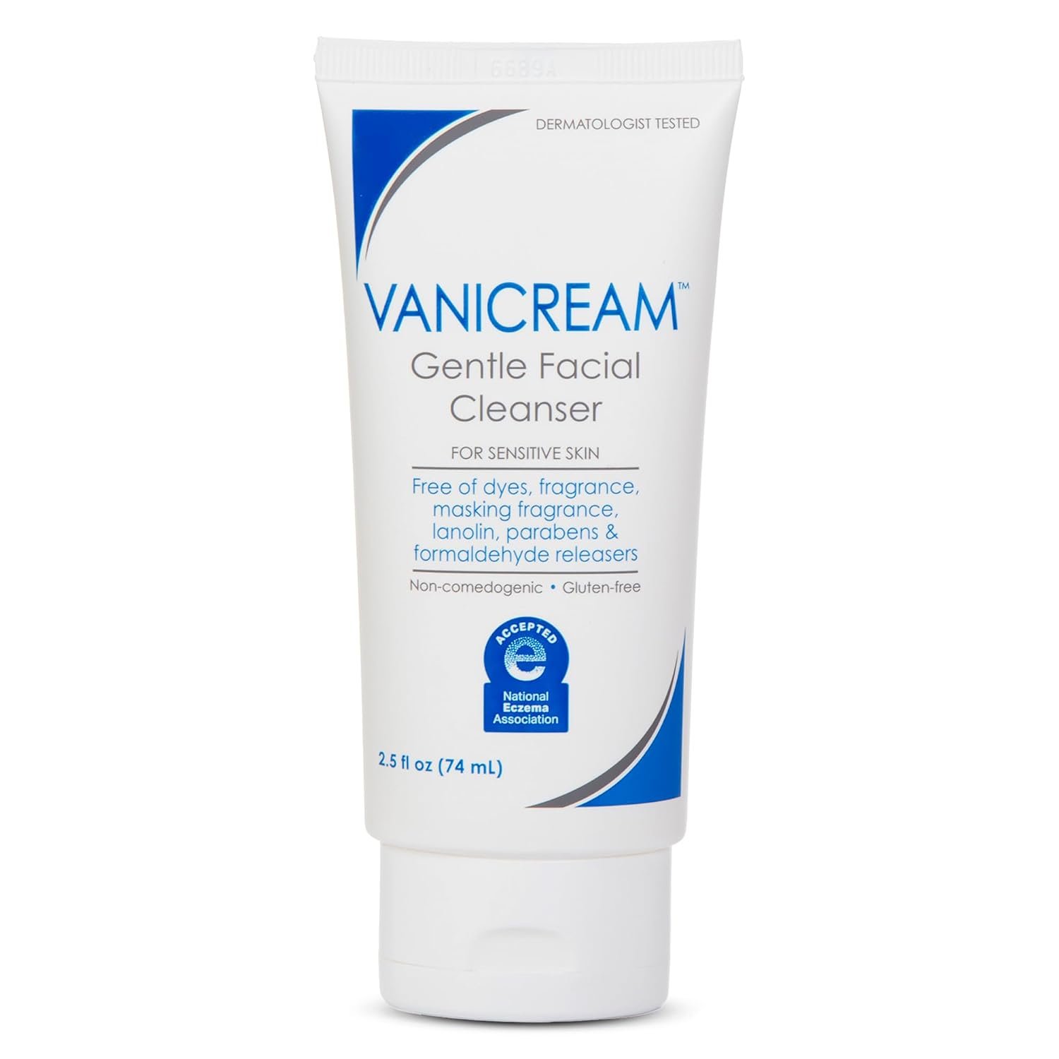 Vanicream Gentle Facial Cleaner, 2.5 Fl Oz, Formulated without Common Irritants for Sensitive Skin, Removes Makeup, Dirt & Excess Oils, Non-Comedogenic, pH-Balanced Face Wash