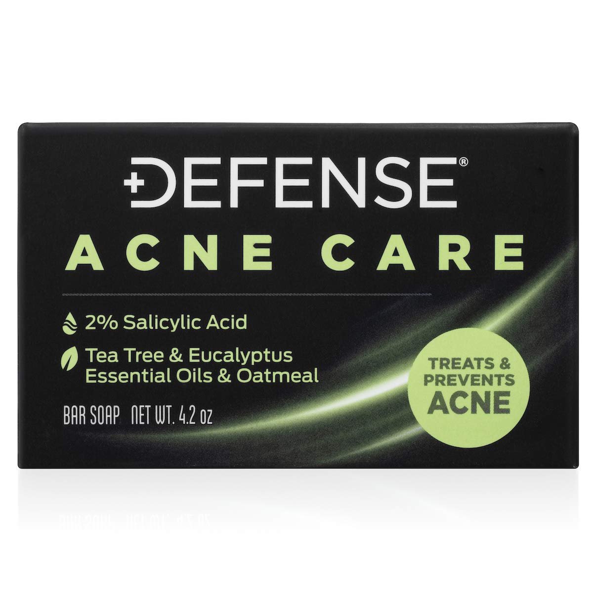 Defense Acne Care Bar Soap 4.2oz | 2% Salicylic Acid Soap for Face & Body | Tea Tree & Eucalyptus Essential Oils & Oatmeal
