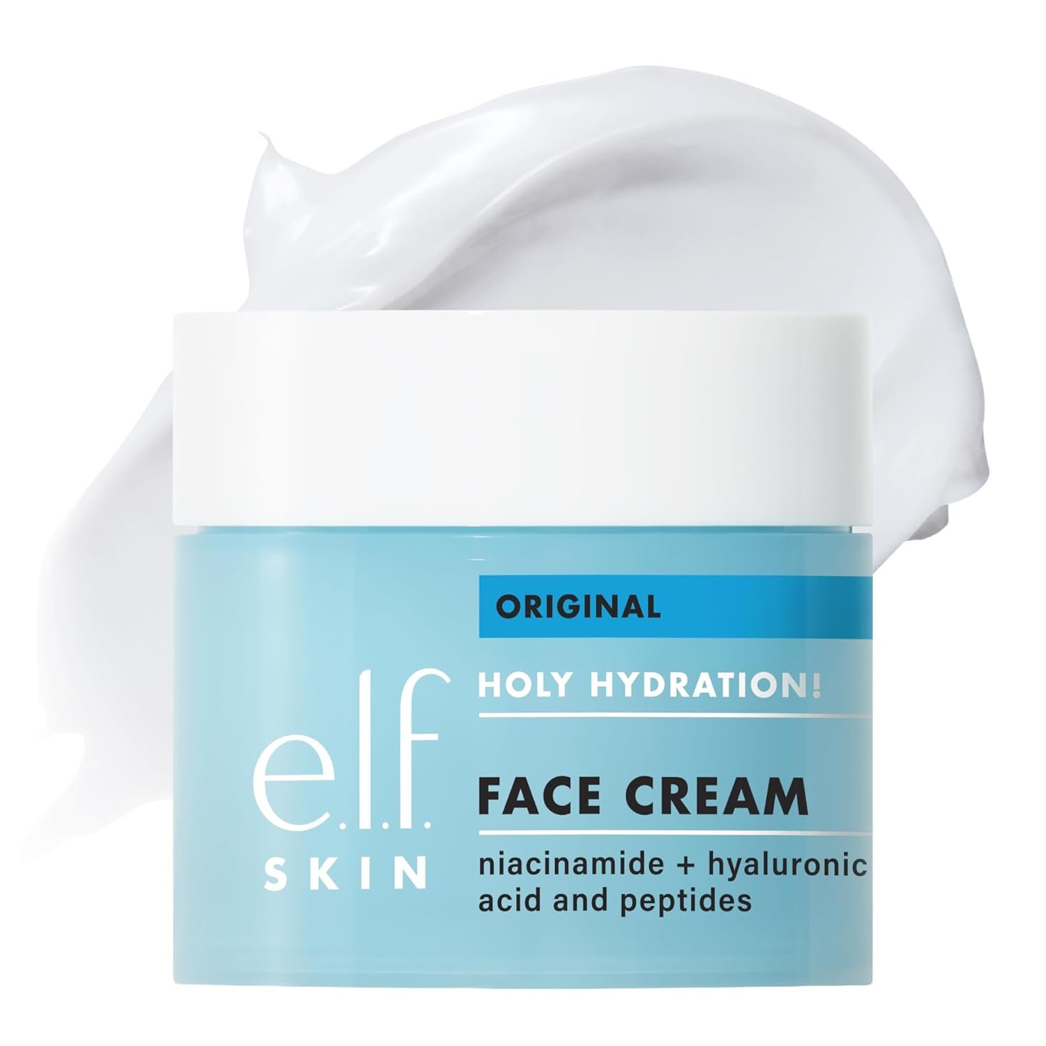 e.l.f. SKIN Holy Hydration! Face Cream with Hyaluronic Acid, Niacinamide & Peptides, Nourishing & Plumping Moisturizer, Vegan & Cruelty-Free