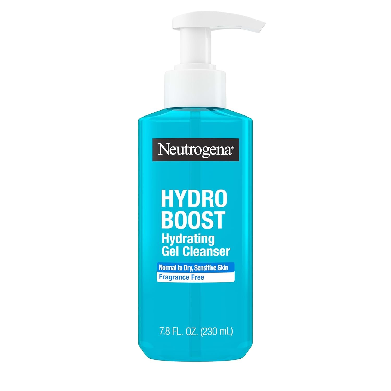 Neutrogena Hydro Boost Hydrating Gel Cleanser, Daily Face Wash for Sensitive Skin, Gentle Foaming Facial Cleanser, Noncomedogenic, Alcohol- and Fragrance-Free Hyaluronic Acid, 7.8 fl oz