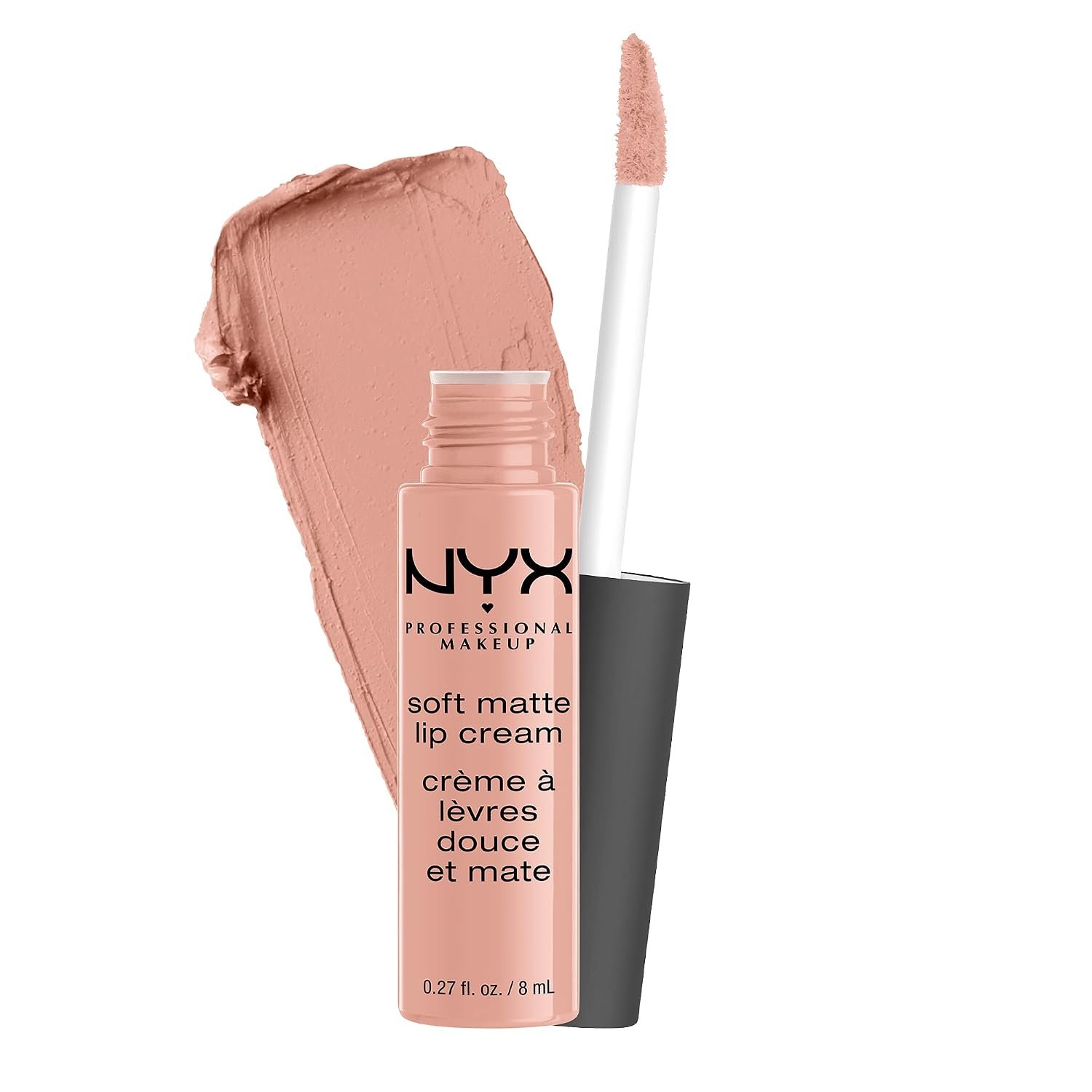 NYX PROFESSIONAL MAKEUP Soft Matte Lip Cream, Lightweight Liquid Lipstick – Cairo (Matte Pure Nude)