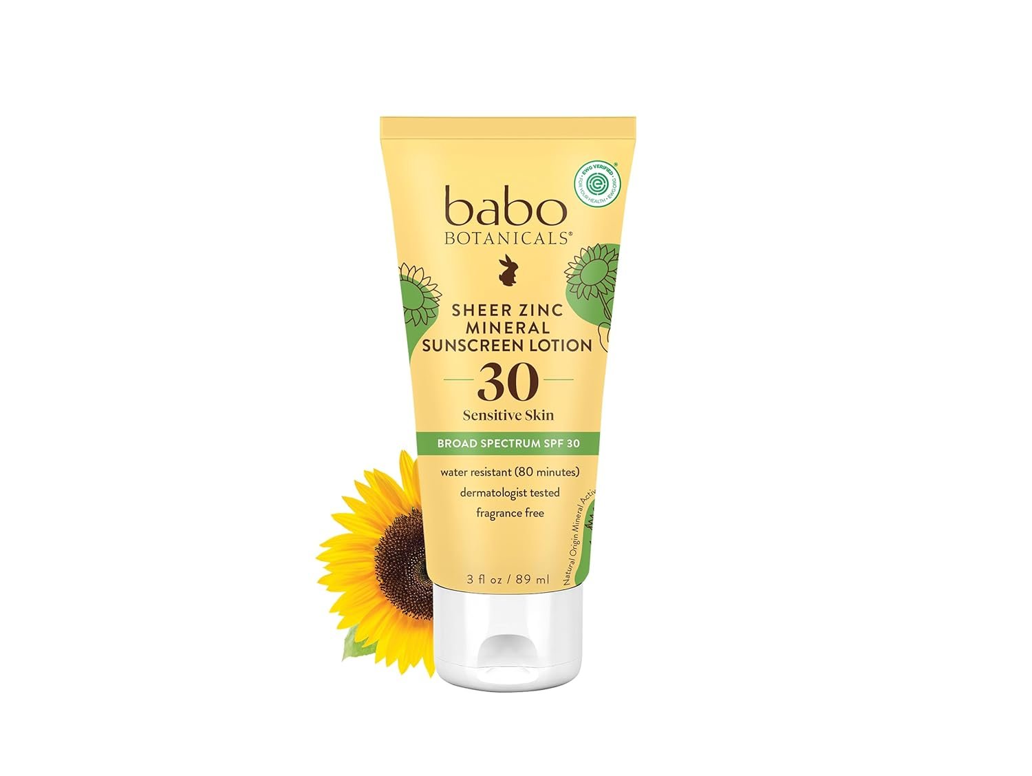 Babo Botanicals Sheer Zinc Mineral Sunscreen Lotion SPF30 – Natural Zinc Oxide – Shea Butter – Face & Body – Water Resistant – Fragrance-Free – EWG Verified – Vegan – For all ages – 1 or 2 Pack