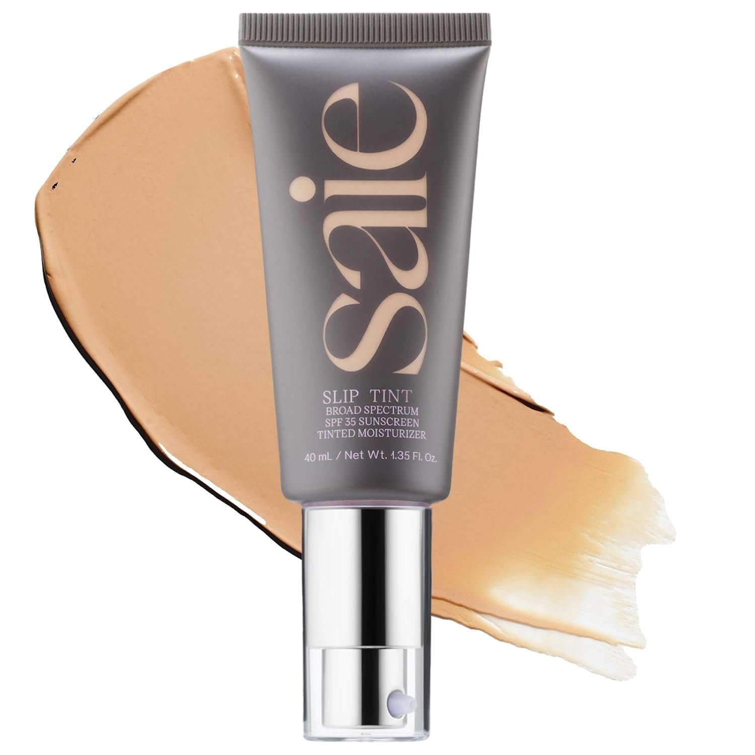 Saie Slip Tint Tinted Sunscreen for Face, SPF 35, Three (1.35 oz) | Clean Tinted Moisturizer, Dewy & Hydrating Finish Sheer Skin Tint with Hyaluronic Acid, SPF 35 Mineral Face Sunscreen