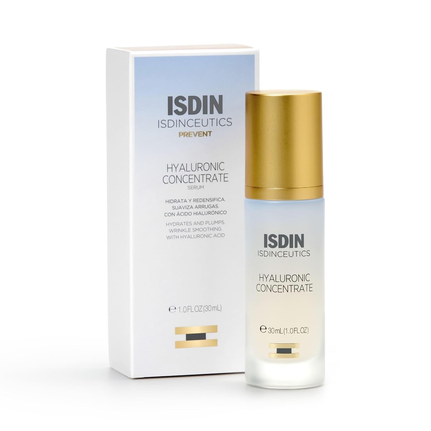 ISDIN Isdinceutics Hyaluronic Concentrate Hydrating Face Serum, 1 fl oz | Hyaluronic Acid, Lightweight Texture, Fast-Absorbing, Deep Hydration, Smooth & Luminous Skin, Dermatologist Recommended