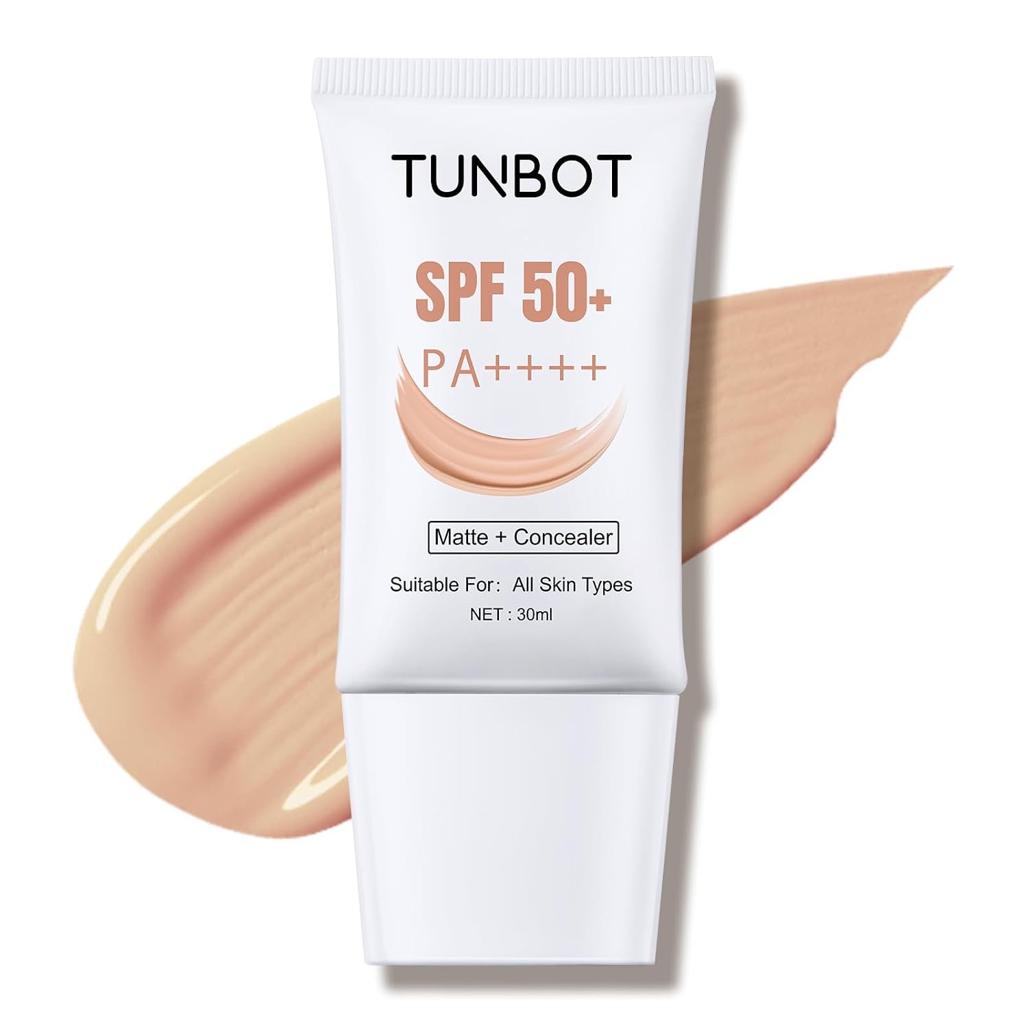 Liquid Foundation SPF 50, 30ml Full Coverage Lightweight Concealer Foundation, Long Lasting Oil Control Waterproof Face Foundation, Even Skin Tone, Daily Sun Protection