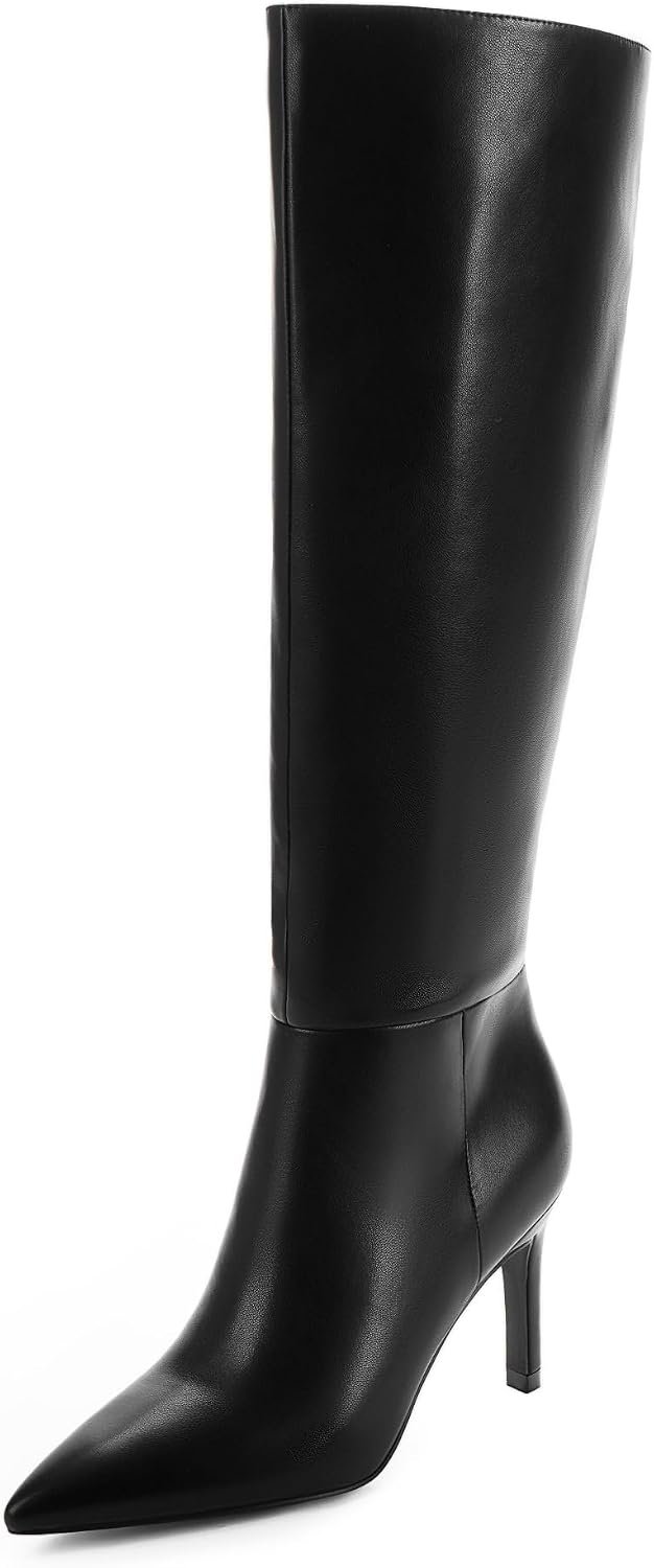 Easyfox Knee High Boots Women Pointed Toe Stiletto Heel Tall Boots | Side Zipper,3 In Stiletto Heel,Fall Spring Winter Fashion Dress Tall Boots,Evening Bridal office Long Boots