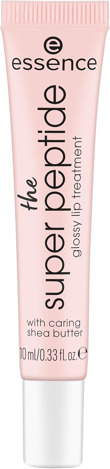 essence The Super Peptide Glossy Lip Treatment (01 | Peptacular) | Hydrating High Shine Glossy Moisturizer with Shea Butter, Vitamin E, Non-Sticky Formula; Vegan, Cruelty Free, 0.33 fl oz