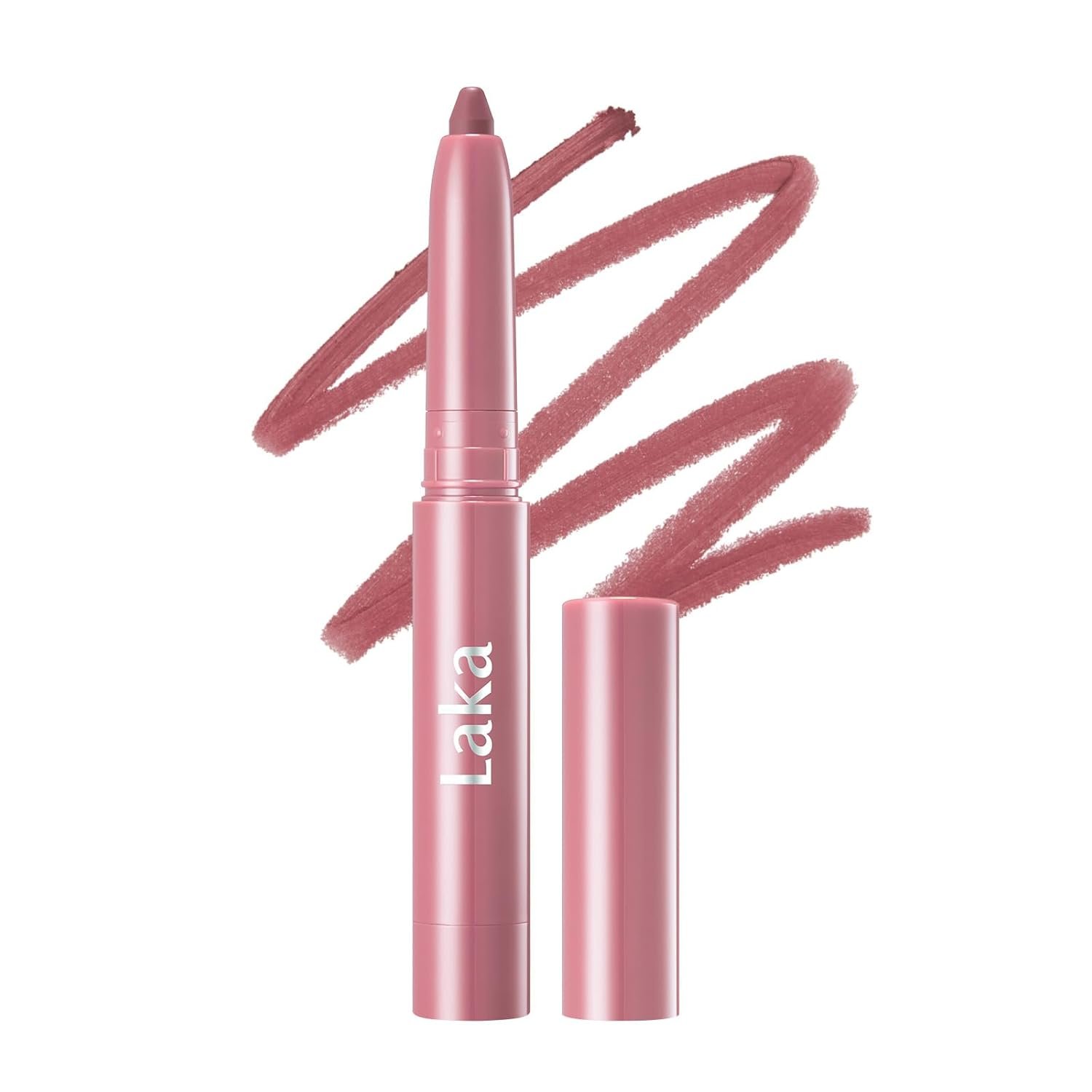 Laka Lip Liner – Smooth & Blendable Soft Matte Lip Contour Pencil for Shaping & Overlining Lips | Waterproof Formula, Oil-Cleanse Off, Long-Lasting Wear | #02 Suede Pink (Cool Nude Pink)