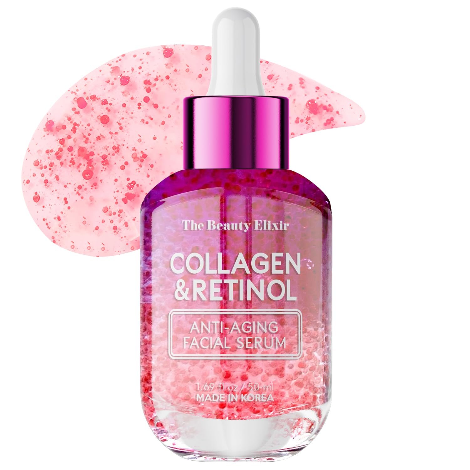 The Beauty Elixir Collagen & Retinol Serum For Face – Ultra Hydrating, Restores, Smooths & Reduces Wrinkles – Dermatologist Tested, Natural Ingredients, Clean Beauty – Korean Skin Care – 1.69 Fl. Oz