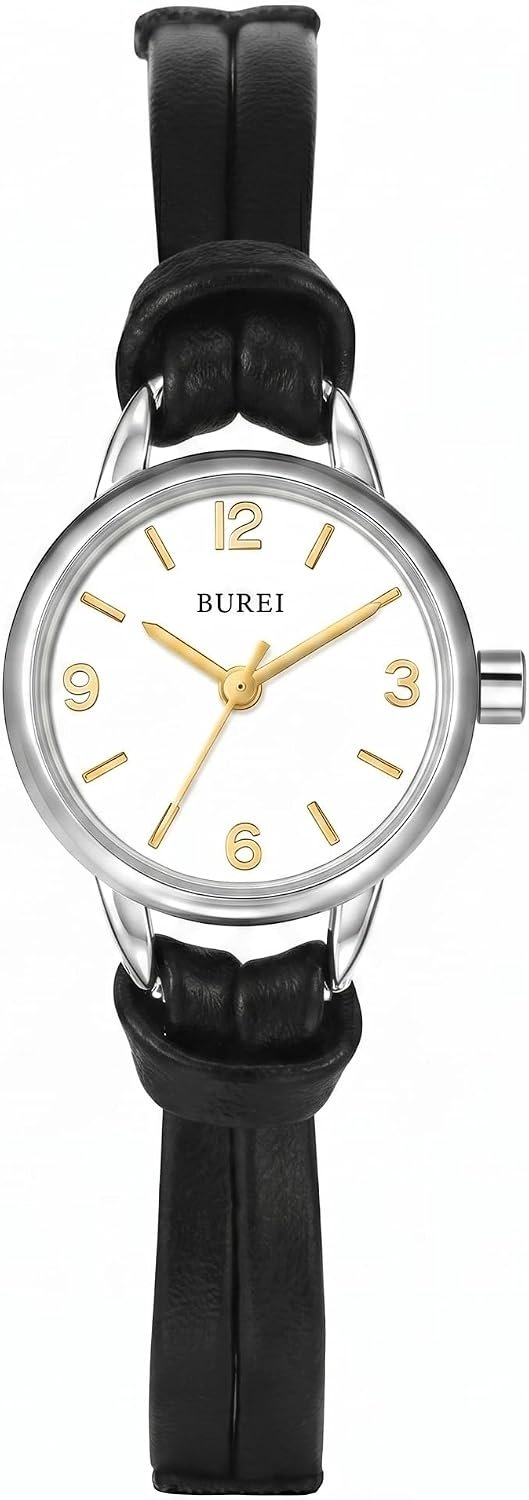 BUREI Women’s Brown Leather Strap Watch Small Dial Waterproof Quartz Watch,Mothers Day Gifts for Mom