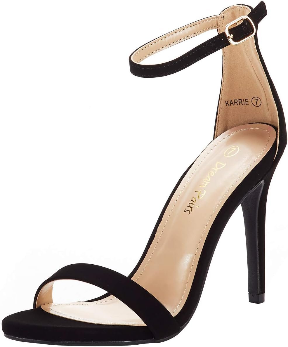 DREAM PAIRS Women’s High Heels Stilettos Sandals | Round Open Toe Heels, Ankle Strap, Dressy Sexy Summer Shoes for Wedding Party