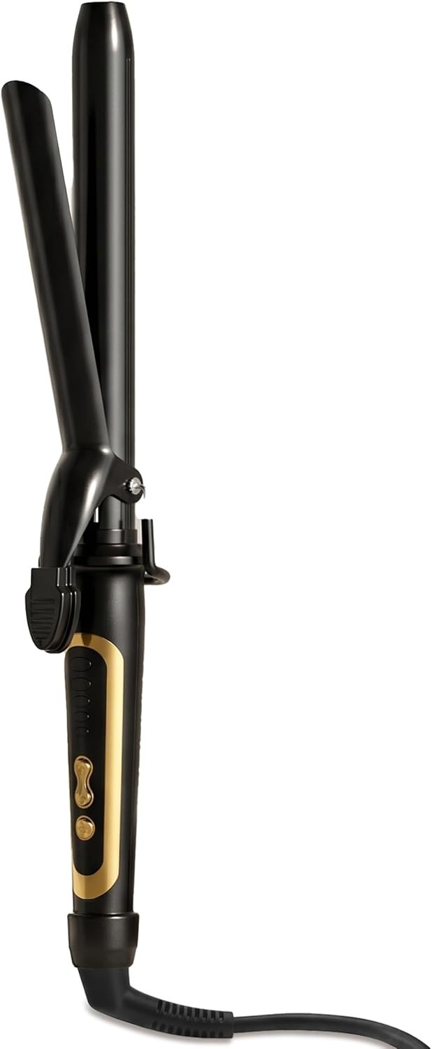 Lanvier 1 Inch Extra Long Hair Curling Iron with Ceramic Tourmaline Barrel, Professional Hair Curler up to 450°F with Dual Voltage for Worldwild Use, Hair Waving Style Tool for Girls&Women–Black