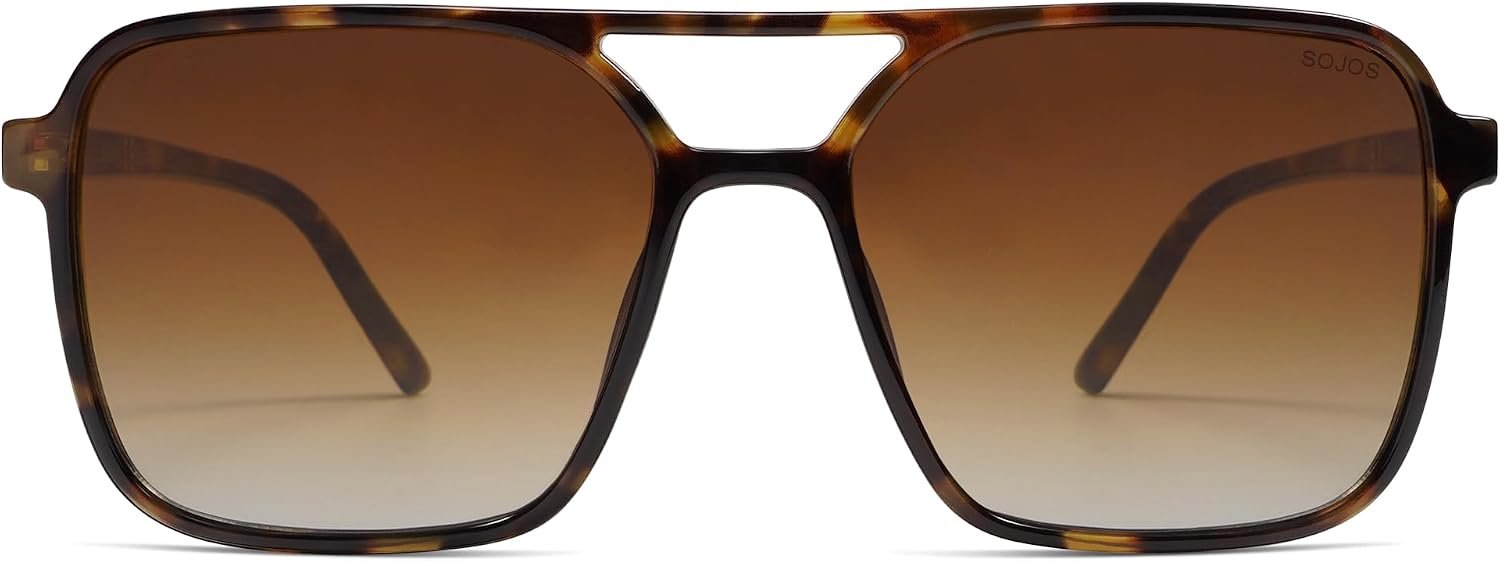 SOJOS Trendy Vintage Aviator Square Sunglasses Womens Men SJ2327 | Retro 70s UV400 Women Sun Glasses Poilot Shades Driving Beach Outfit