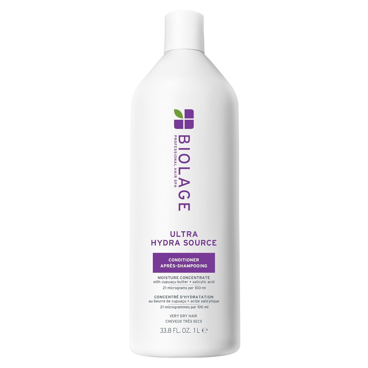 Biolage Ultra Hydra Source Conditioner – Intensely Moisturizes and Conditions, Prevents Frizz and Flyaways, For Very Dry, Thick, Coarse Hair, Infused with Micro-dosed Cupuaçu Butter & Salicylic Acid