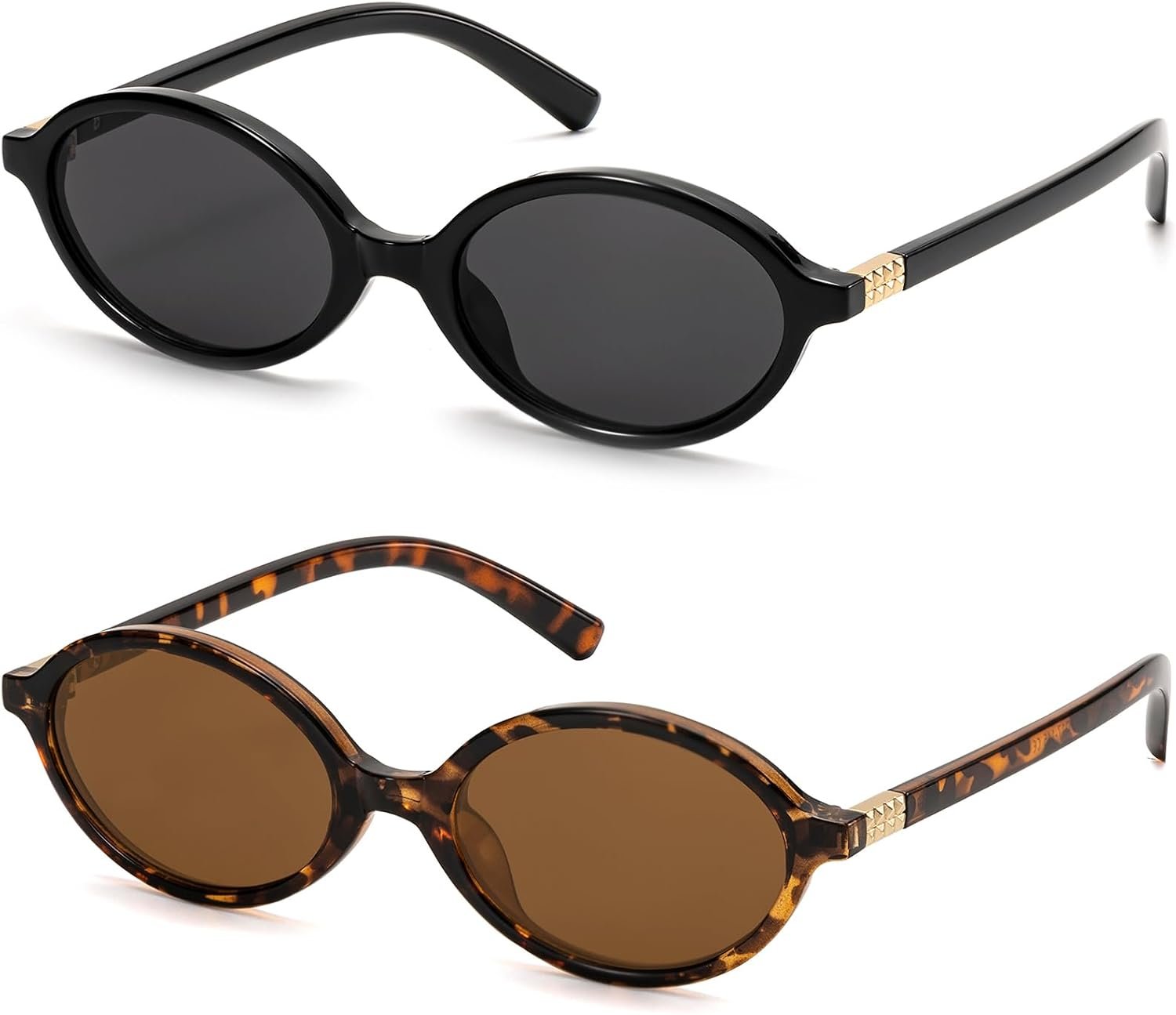 ViewJoy Retro Oval Sunglasses for Women Vintage 90s Y2K Trendy Sun Glasses | Fashion style, UV400 protection, Designer look, Perfect for Daily Wear, Driving, Travel, Beach Essentials and Any outfits
