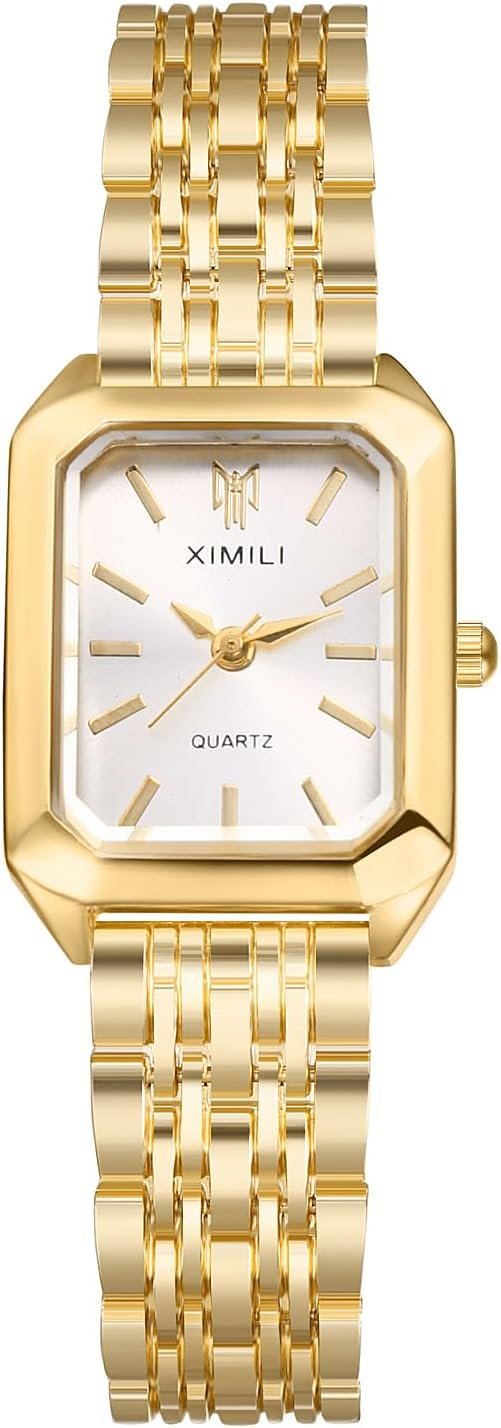 Avaner Women’s Bracelet Square Watches: Gold Silver Stainless Steel Strap Analog Quartz Elegant Wrist Watches
