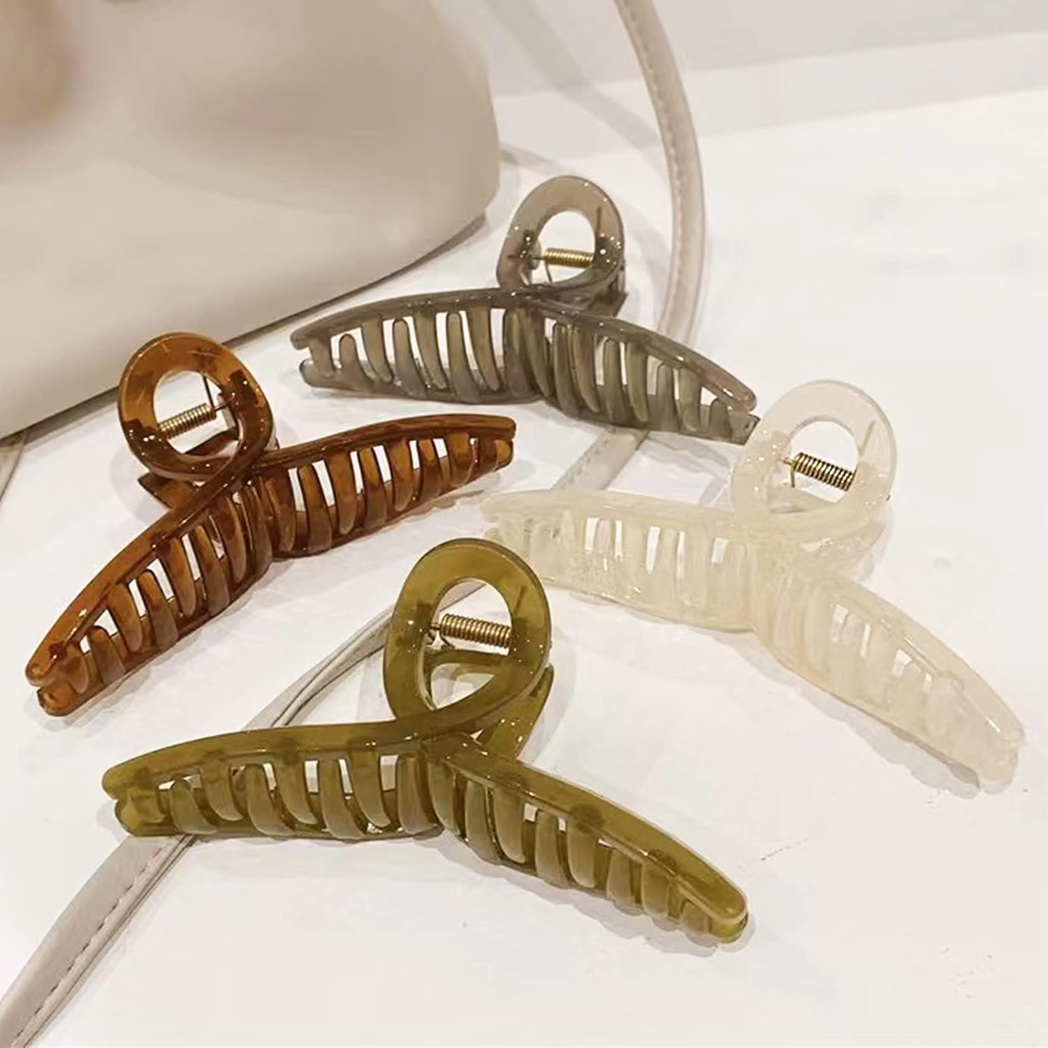 Big Hair Claw Clips – Butterfly Hair Accessories for Women and Girls with Long, Thick Hair – Large 5.1 Jelly Clips, 4 Pcs, Mother’s Day Gifts