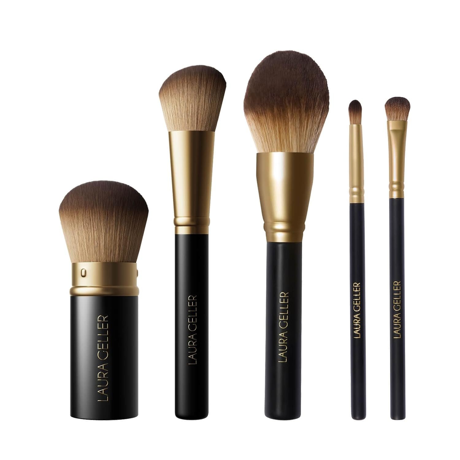 LAURA GELLER NEW YORK Cosmetic Professional Makeup Brushes – Cruelty-Free – 05 Full Face Brush Set 5pc