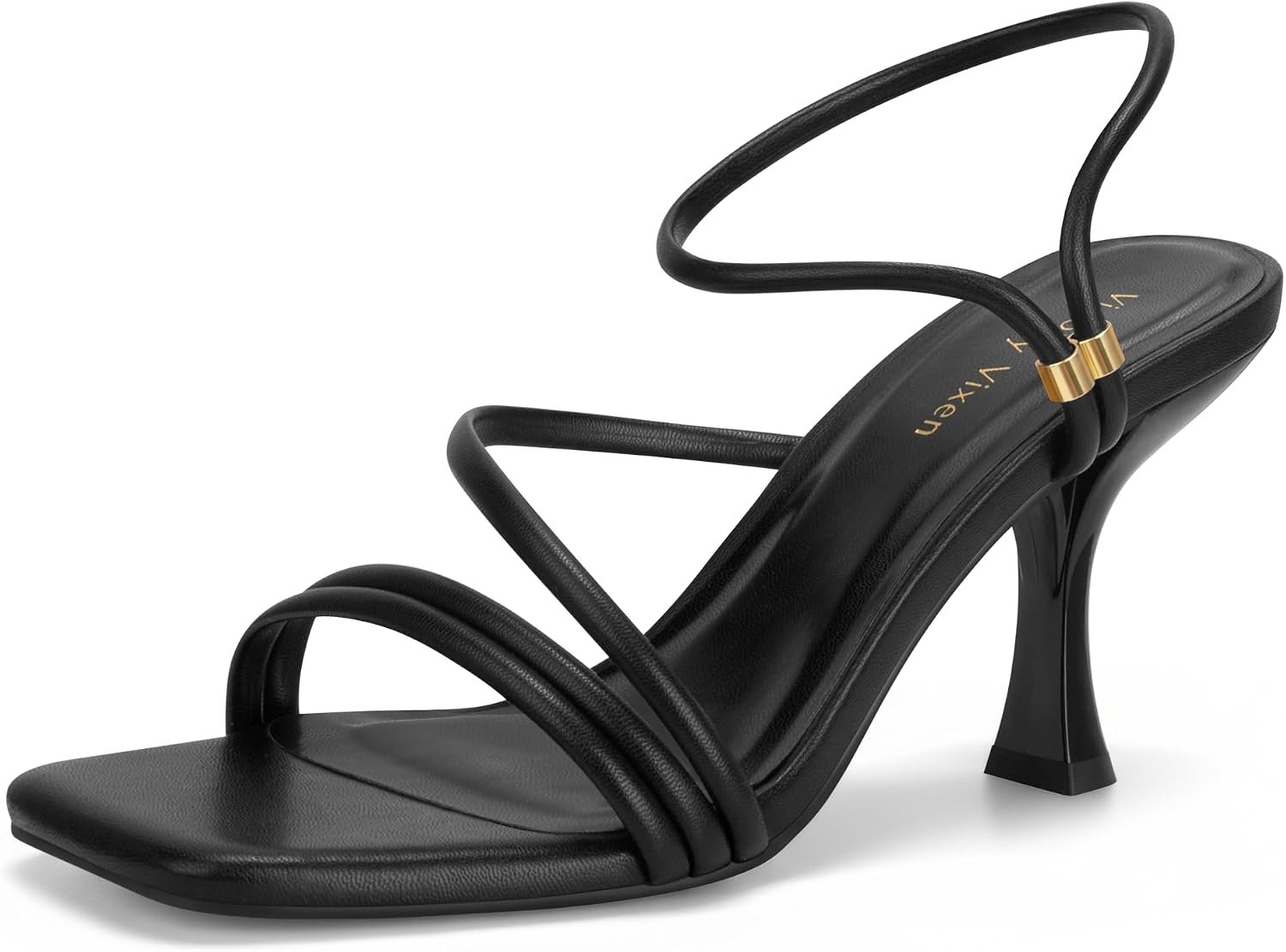 Women’s Strappy Kitten Heels Square Open Toe Sandals Party Wedding Ankle Strap Shoes