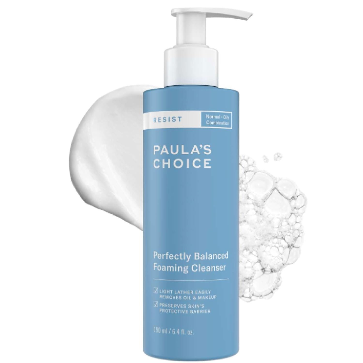 Paula’s Choice RESIST Perfectly Balanced Foaming Facial Cleanser | Anti-Aging Face Wash with Hyaluronic Acid & Aloe for Large Pores & Oily Skin, Fragrance-Free